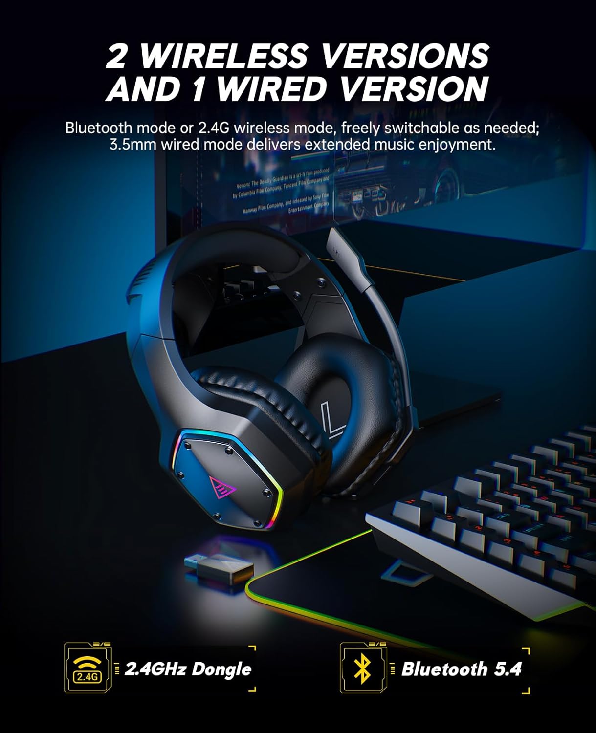 2.4GHz Wireless Gaming Headset - Gaming Headset Rgb recension och pris