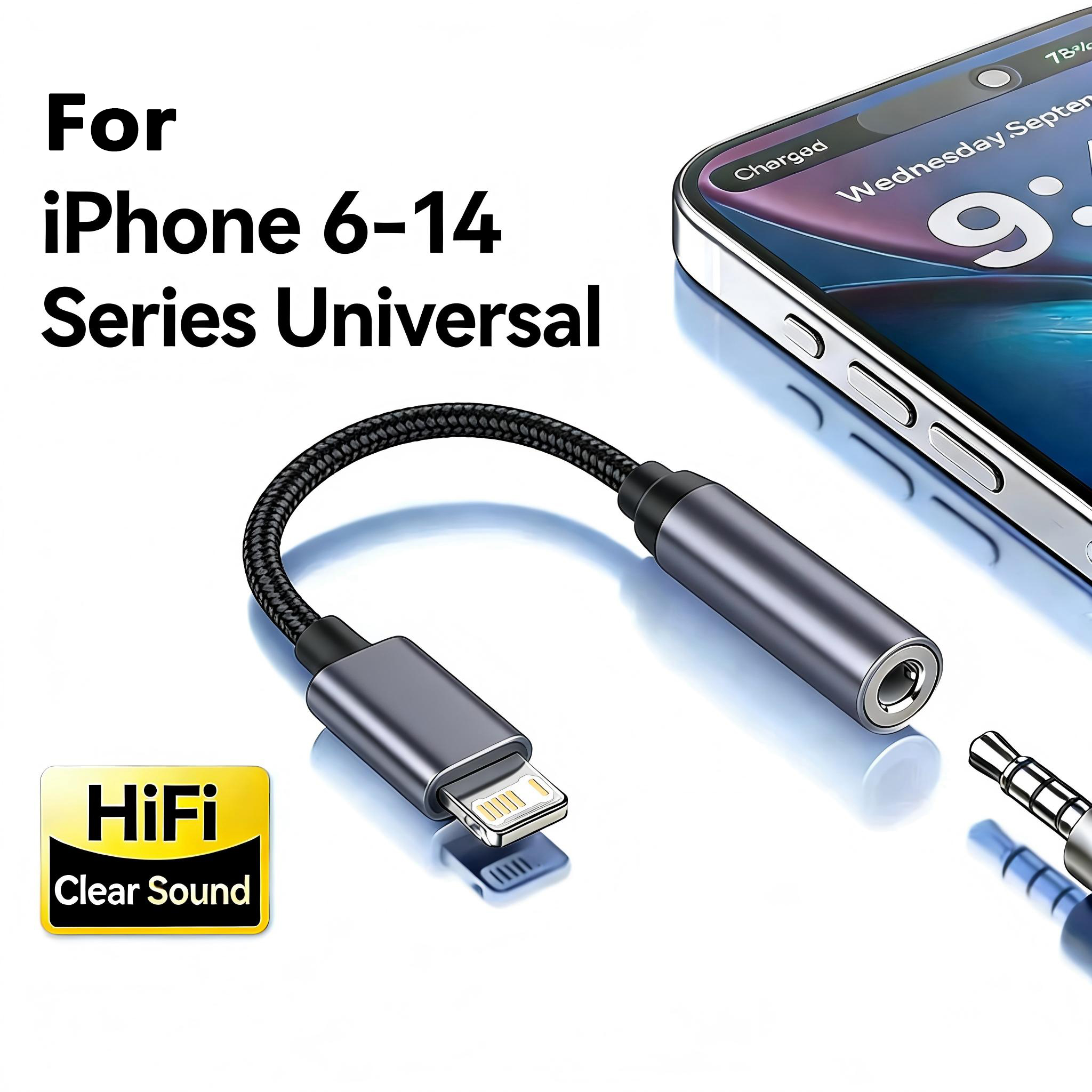 8 Pin to 3.5mm Jack AUX Cable  - Earphone Splitter Jack recension och pris