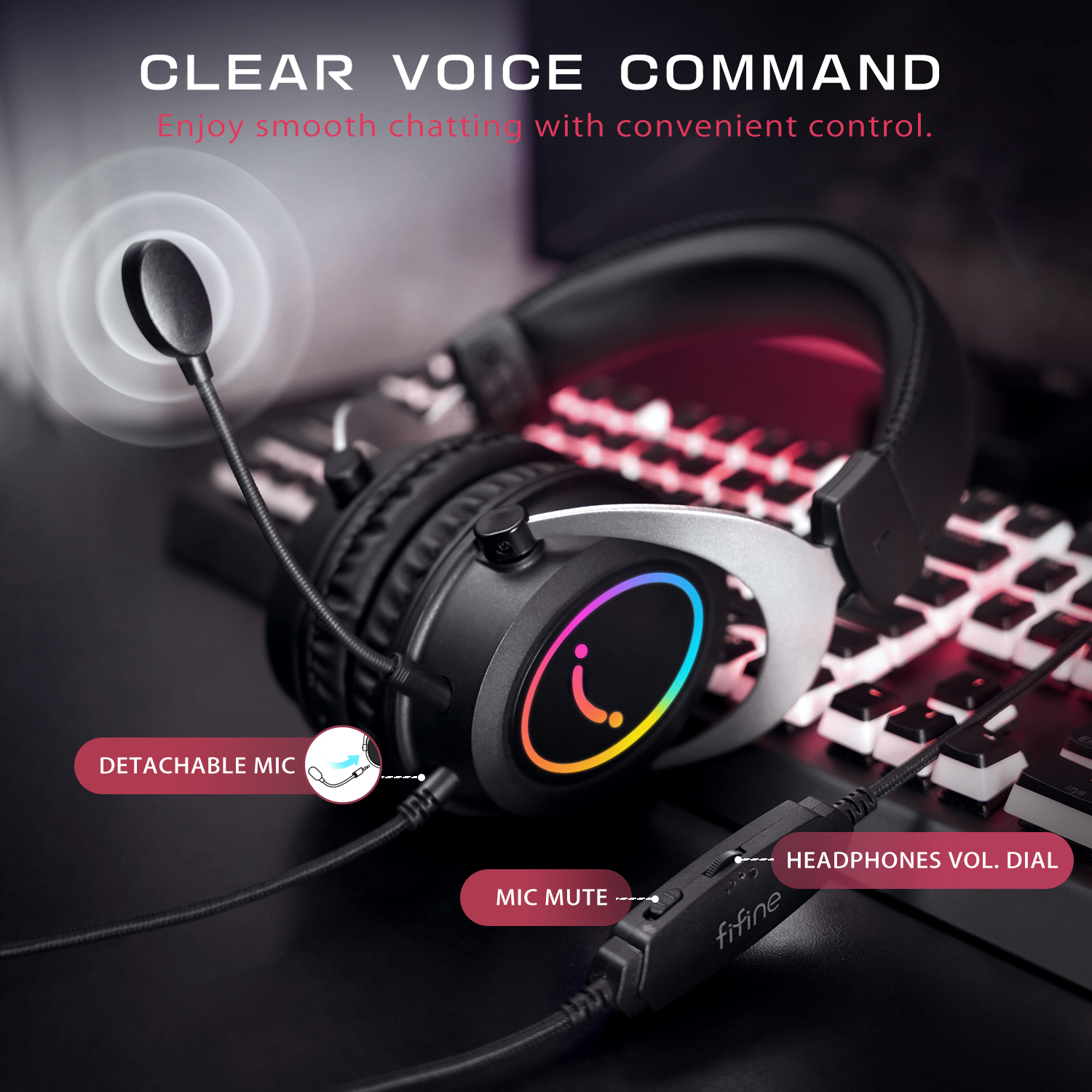 FIFINE Gaming Headpset with Dy - Gaming Headset Rgb recension och pris