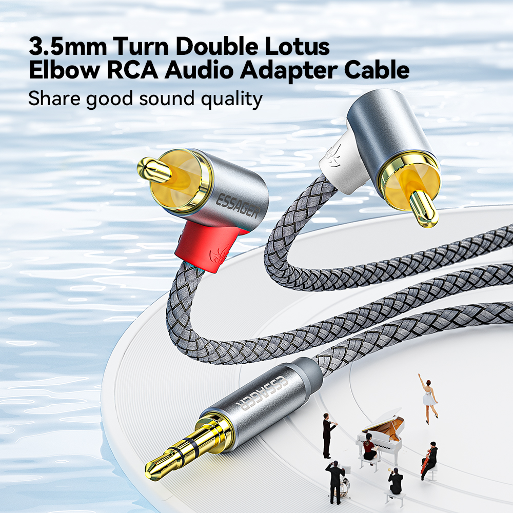 Essager 90 ° Angle RCA Audio S - Audio Splitter Y recension och pris