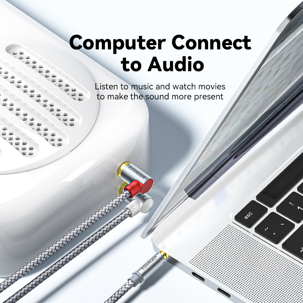 Essager 90 ° Angle RCA Audio S - Audio Splitter Y recension och pris