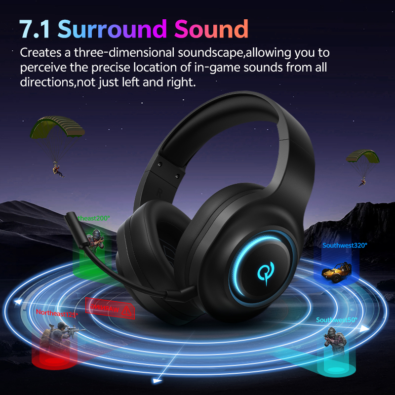 QCY Heroad V200 BH25H4GMA Gami - Gaming Headset Rgb recension och pris