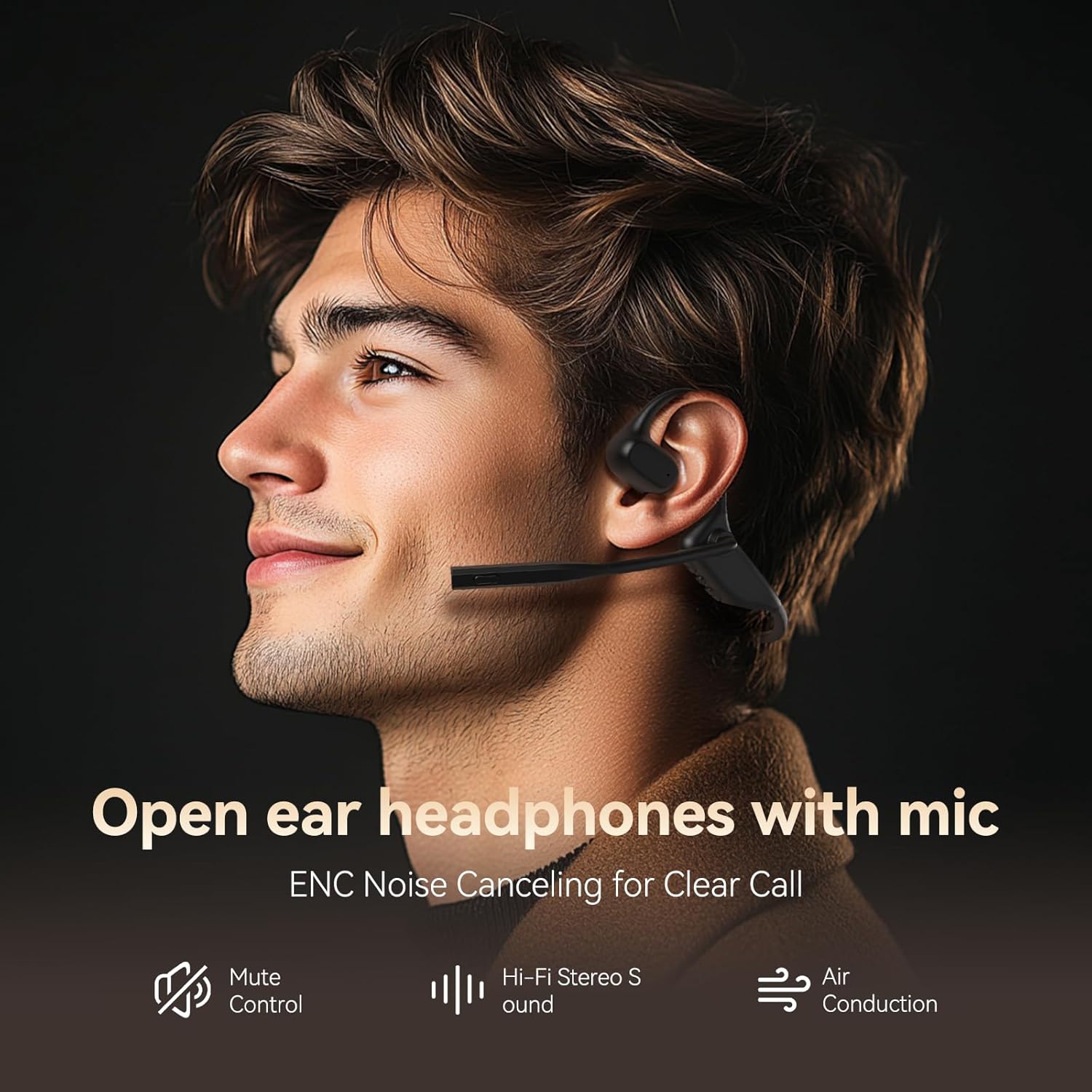Open Ear Headphones with AI No - Noise Cancelling Headphone recension och pris