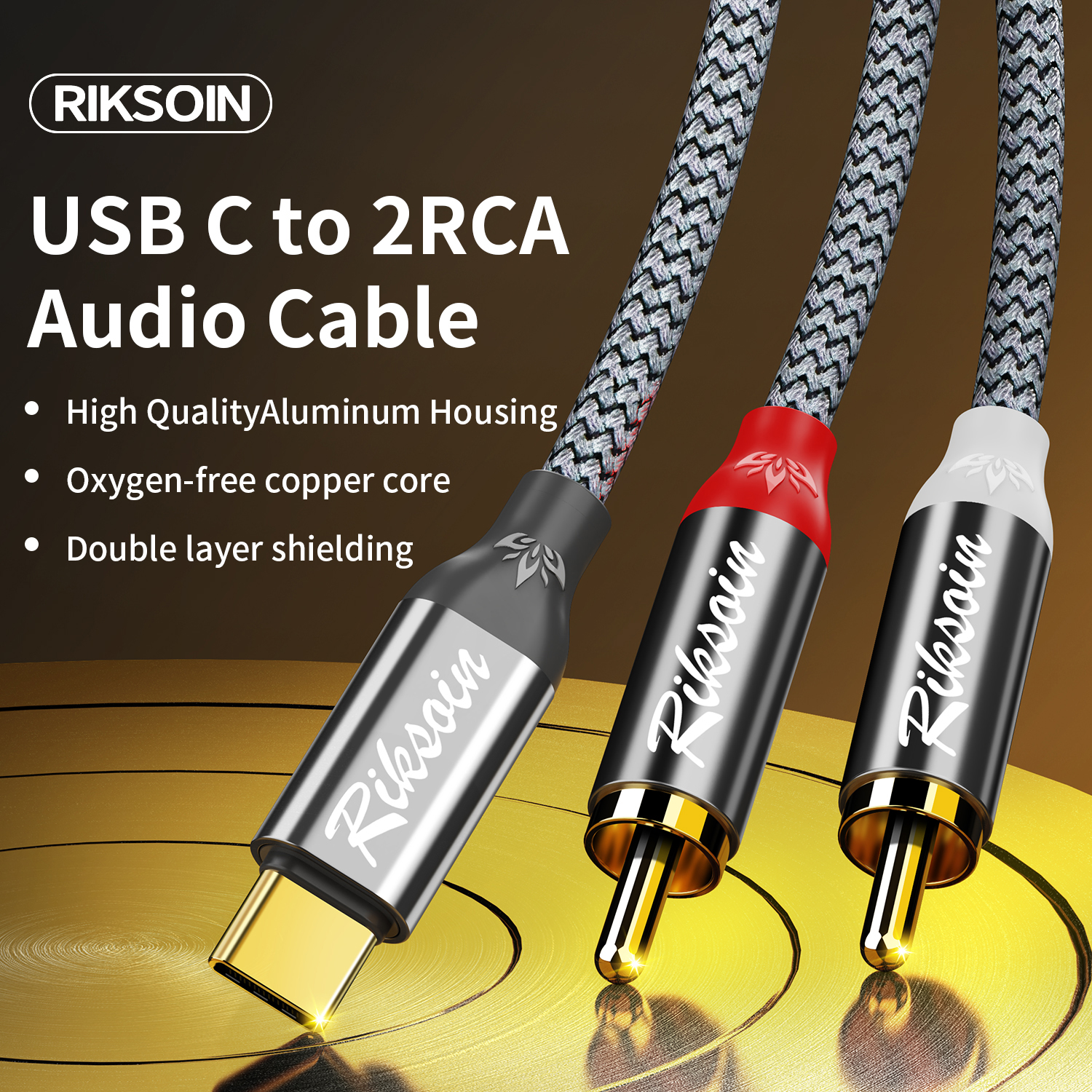 USB C to 2RCA Stereo Cable Y S - Audio Splitter Y recension och pris