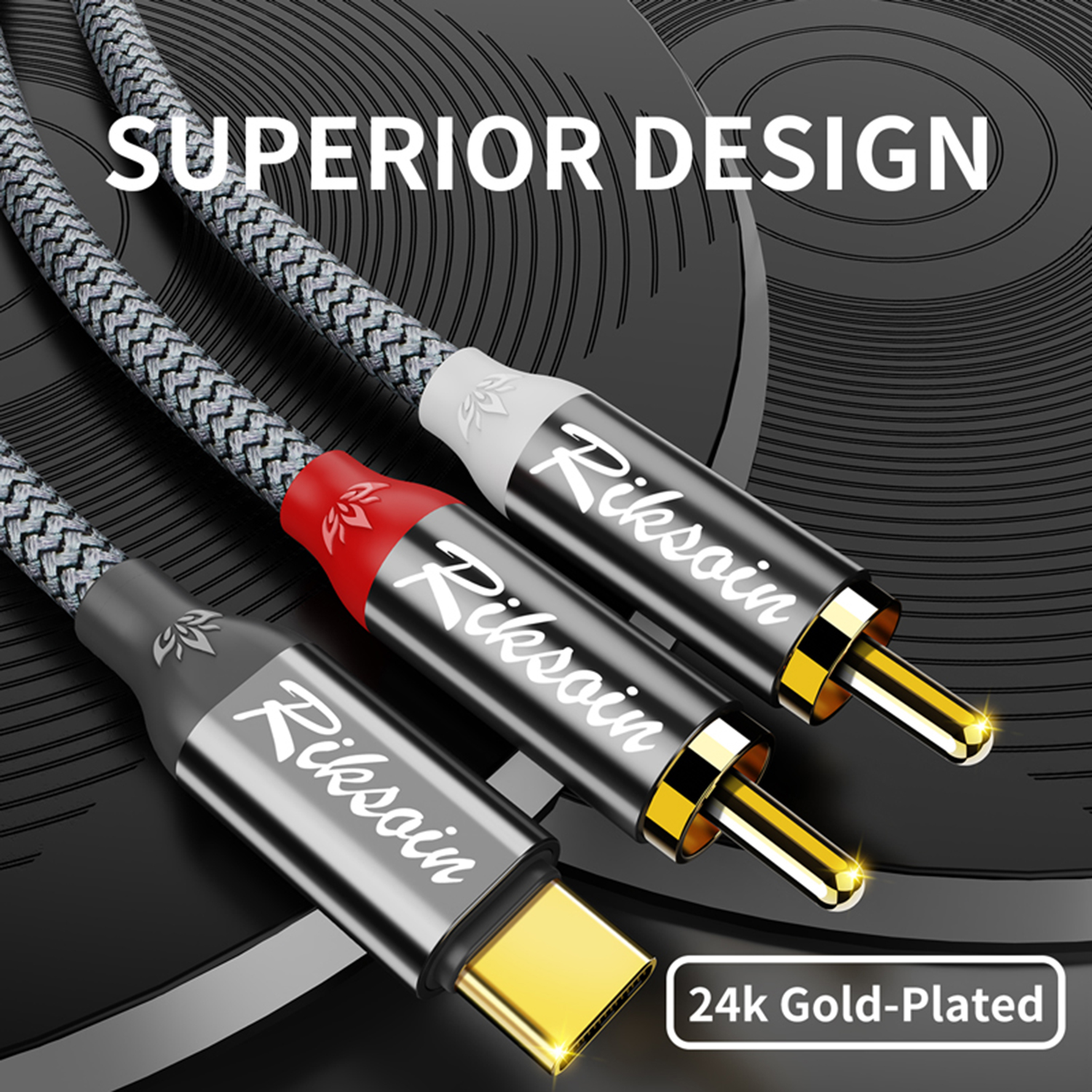 USB C to 2RCA Stereo Cable Y S - Audio Splitter Y recension och pris