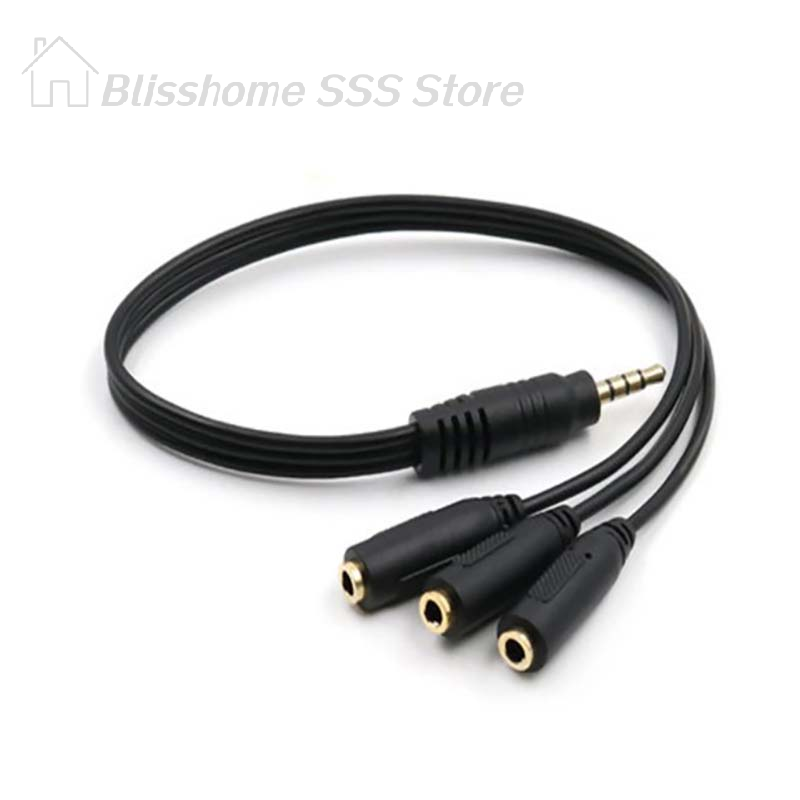 【S】3.5mm 3 Way Port Aux Multi  - Earphone Splitter Jack recension och pris