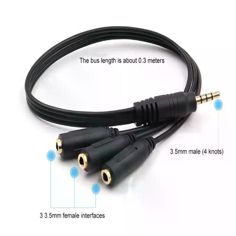 3.5mm 3 3.5mm 1 3 Adapter Way  - Earphone Splitter Jack recension och pris