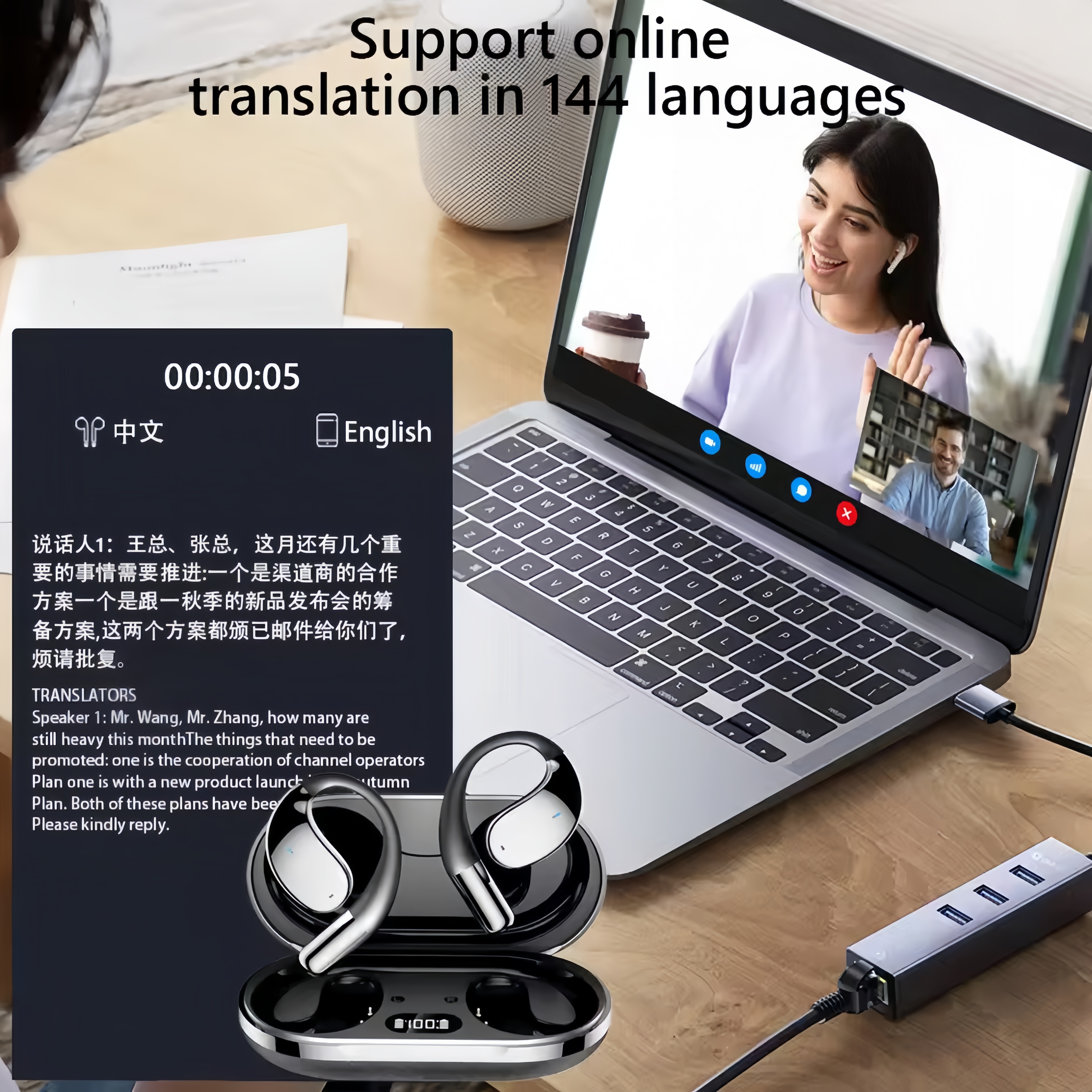 2026 New AI Translation Earbud - Bluetooth Headset On Ear recension och pris