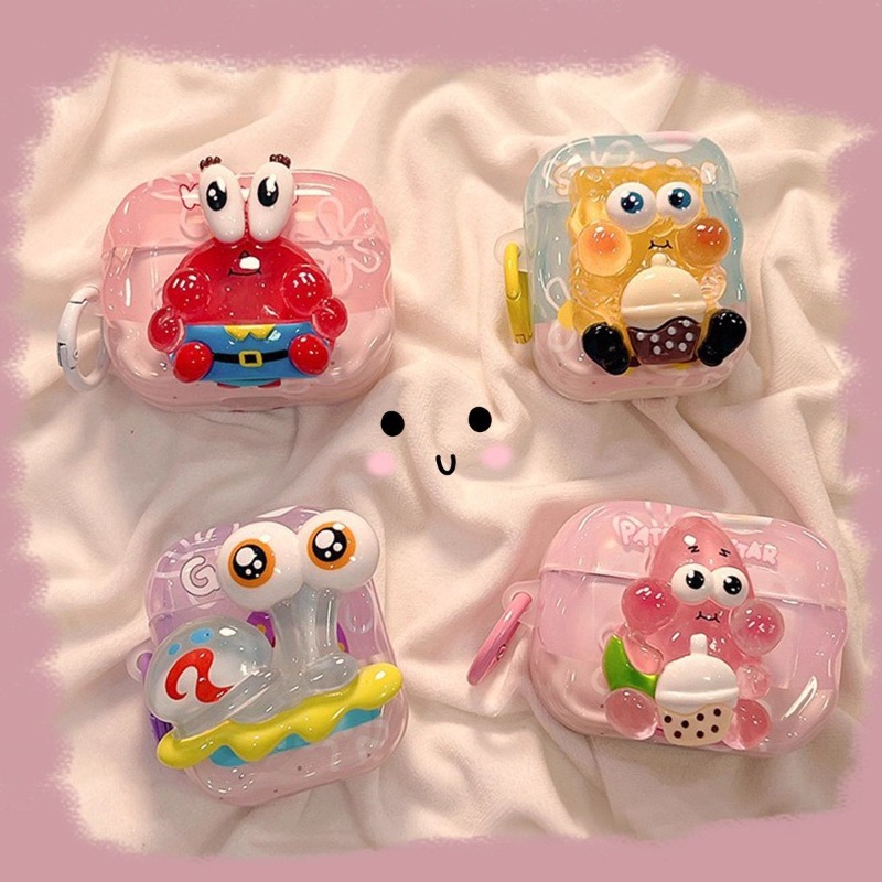 Cute SpongeBob 3D Protective C - Earbuds Charging Case recension och pris
